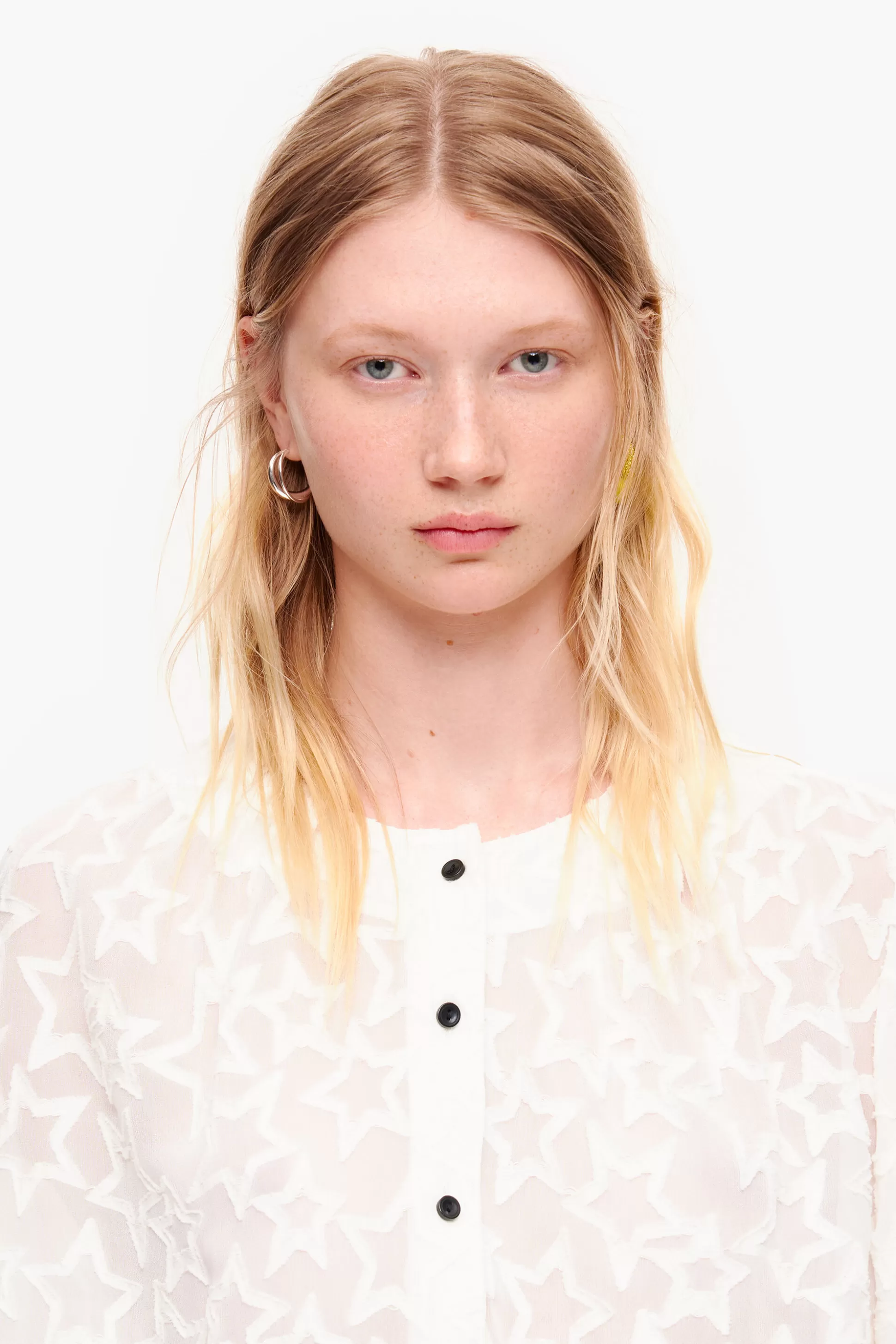 Flash Sale BIMBA Y LOLA Blusa Curta Jacquard Estrela Ivory