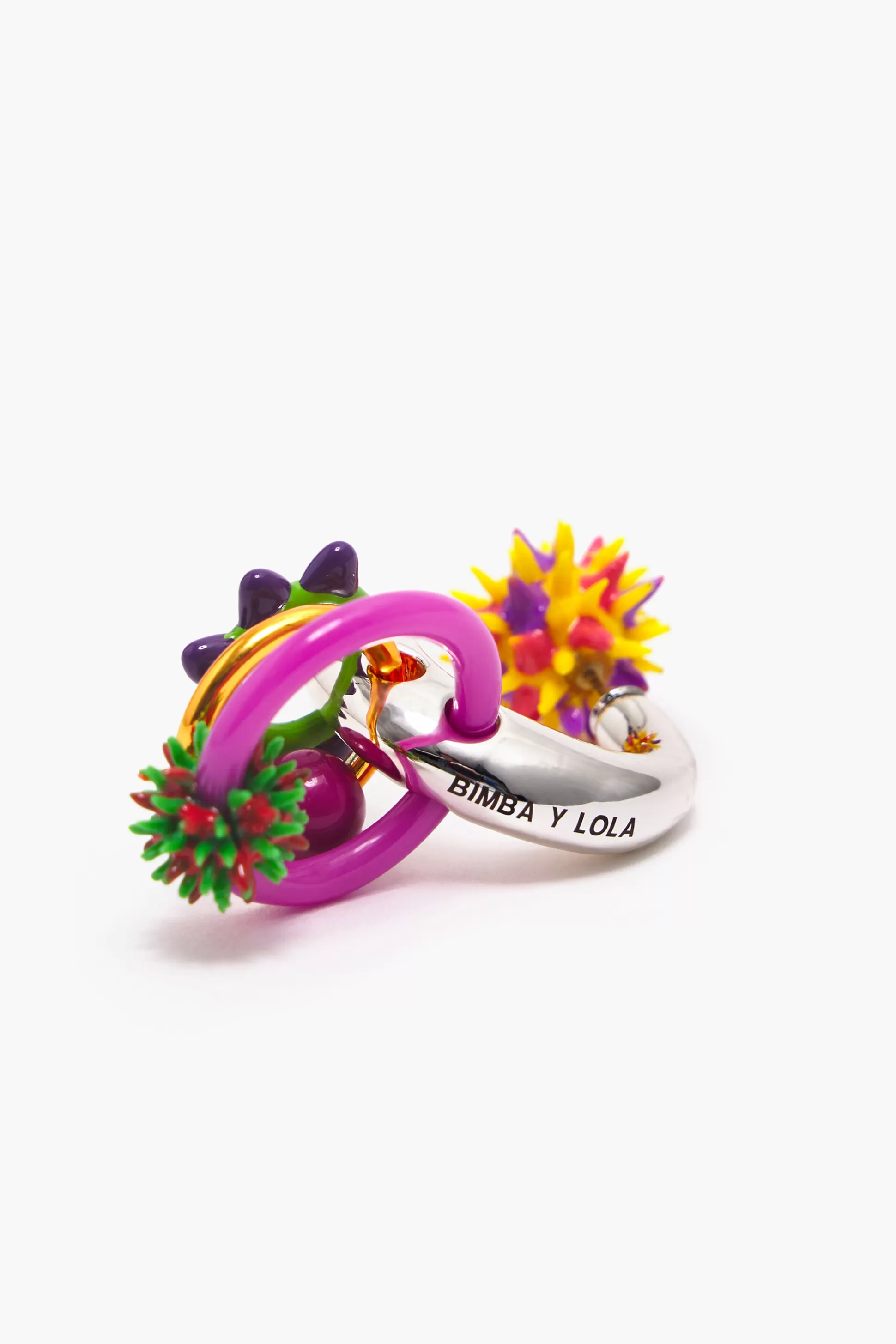 Discount BIMBA Y LOLA Brinco Argola Pecas Esmaltadas Multicoloridos Neon Green