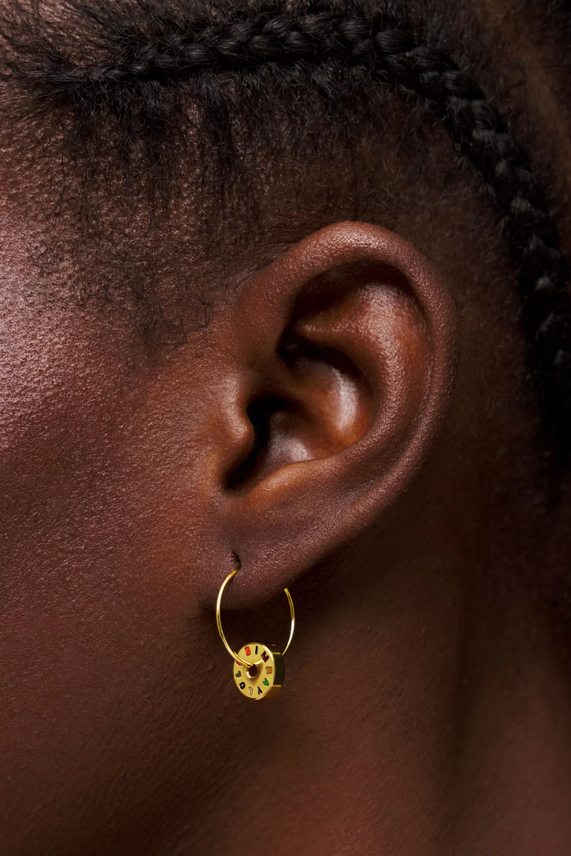 Discount BIMBA Y LOLA Brincos Argola Pequena Logo Dourado Multicolorido Gold