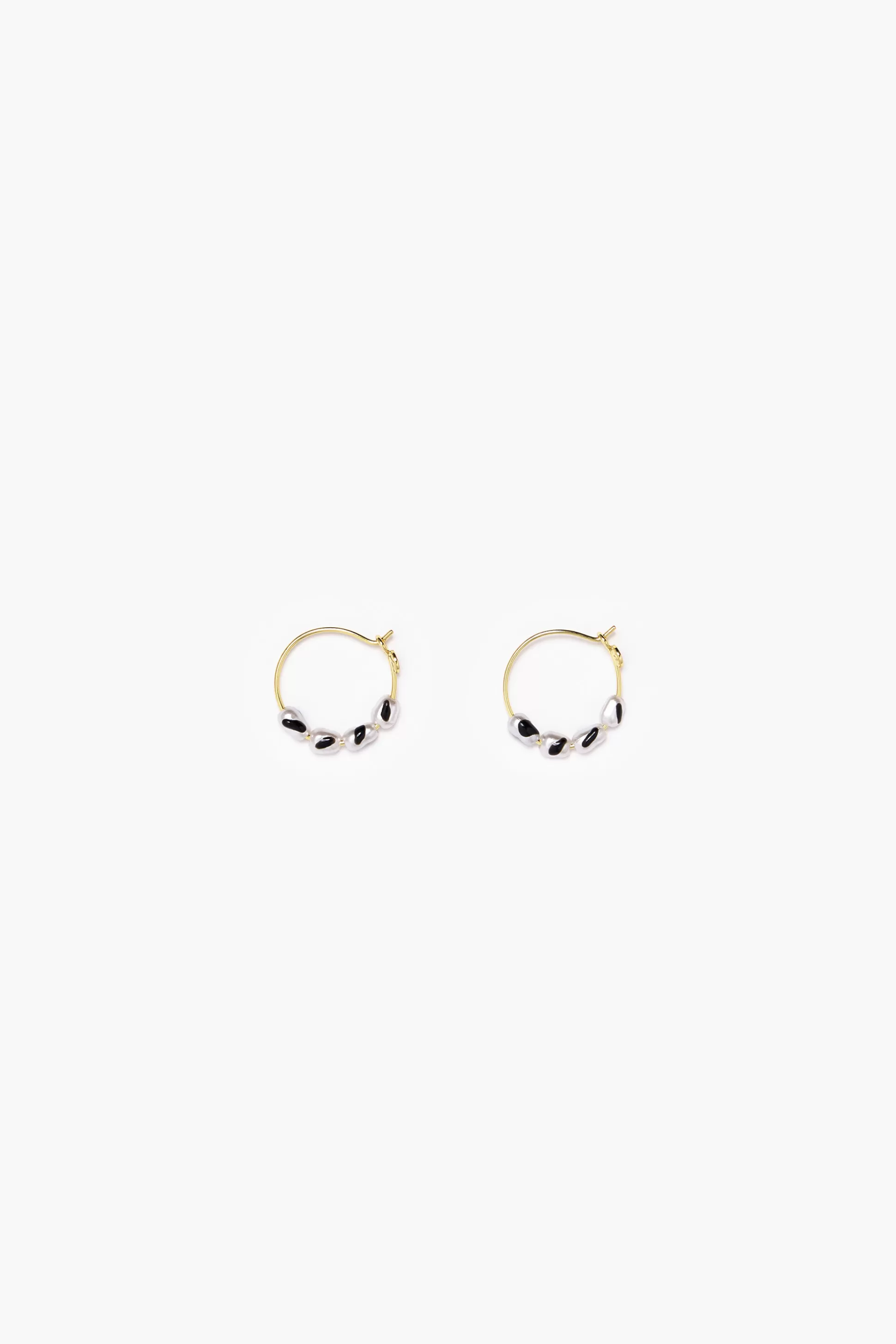 Outlet BIMBA Y LOLA Brincos Argola Pequenos Perolas Pretos Black