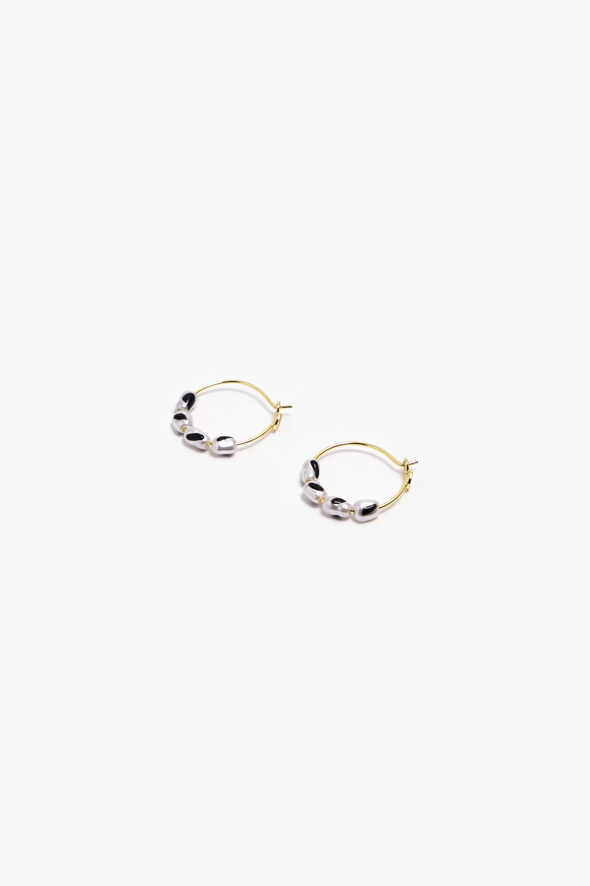 Outlet BIMBA Y LOLA Brincos Argola Pequenos Perolas Pretos Black