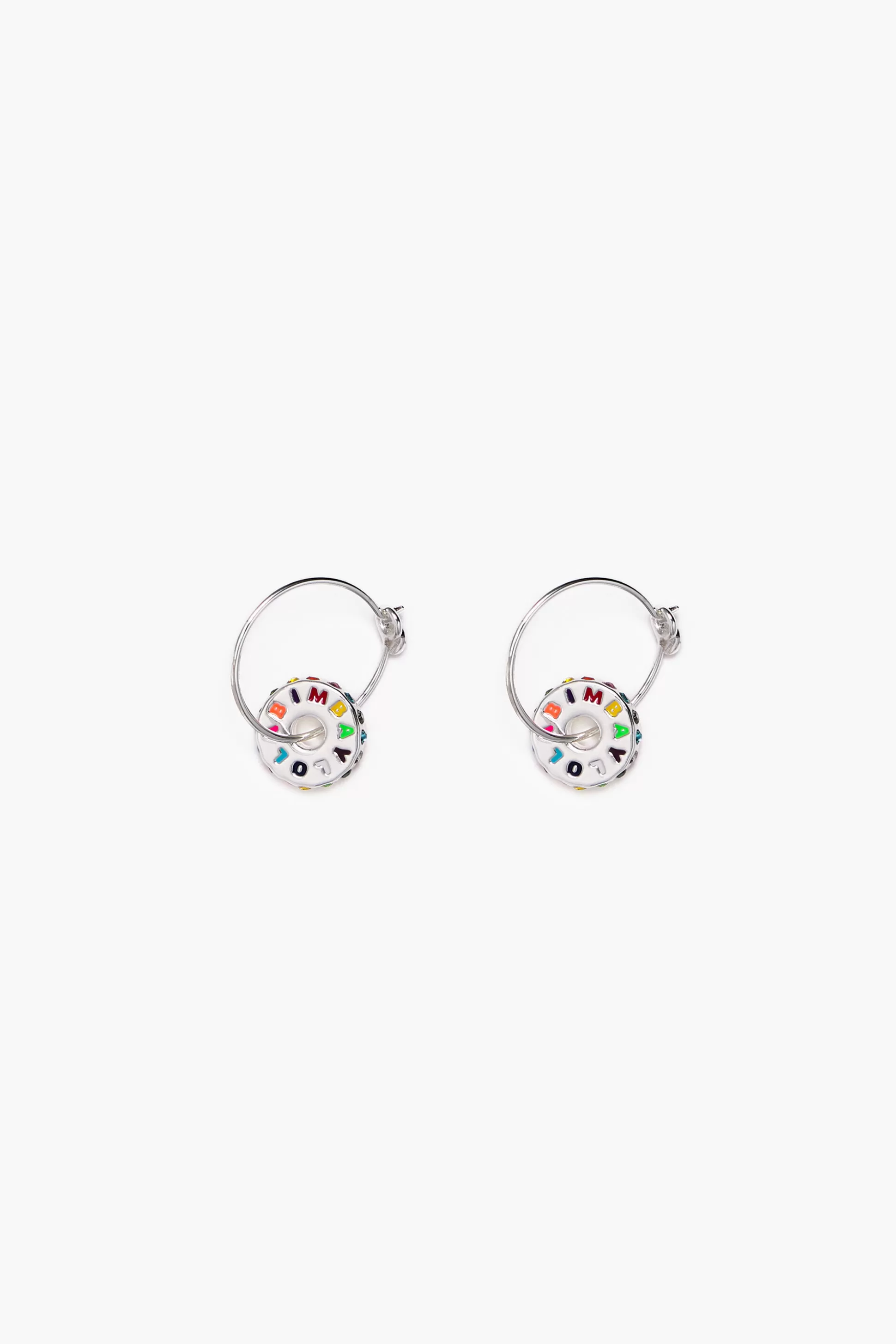 New BIMBA Y LOLA Brincos Argolas Prateados Silver