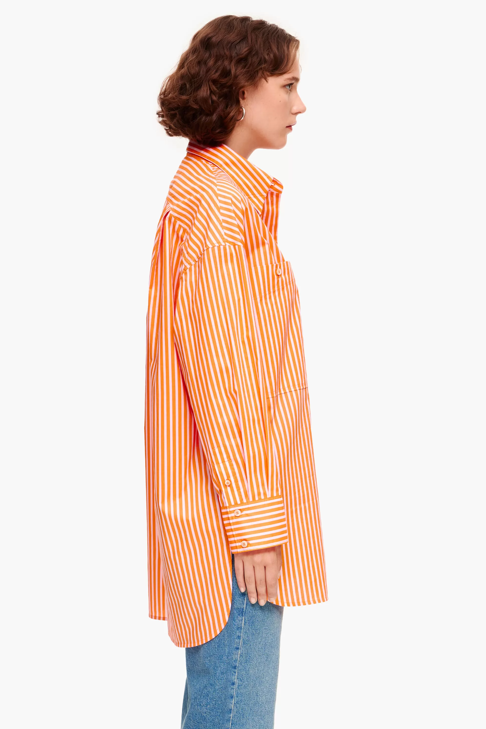 Fashion BIMBA Y LOLA Camisa Oversize Riscas Laranja Orange
