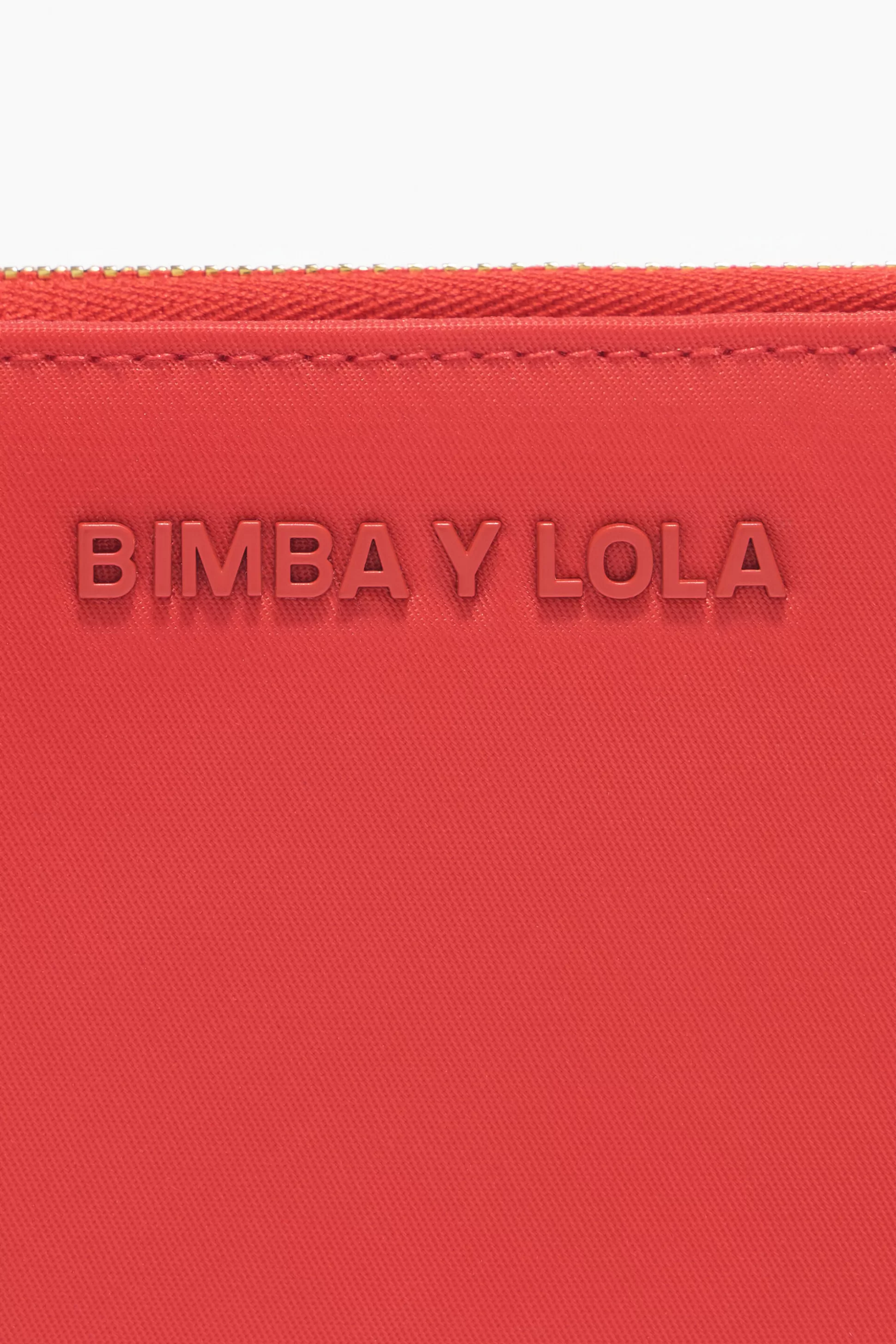 New BIMBA Y LOLA Carteira Lapela Nylon Vermelha Red