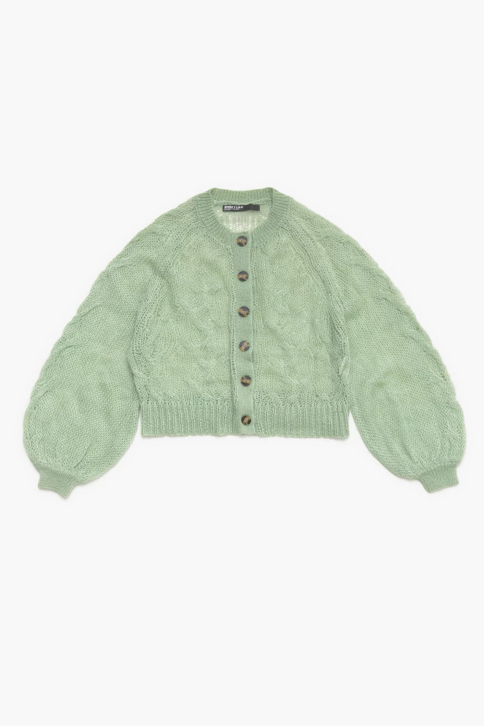 Fashion BIMBA Y LOLA Casaco Malha Rendilhados Mohair Menta Mint