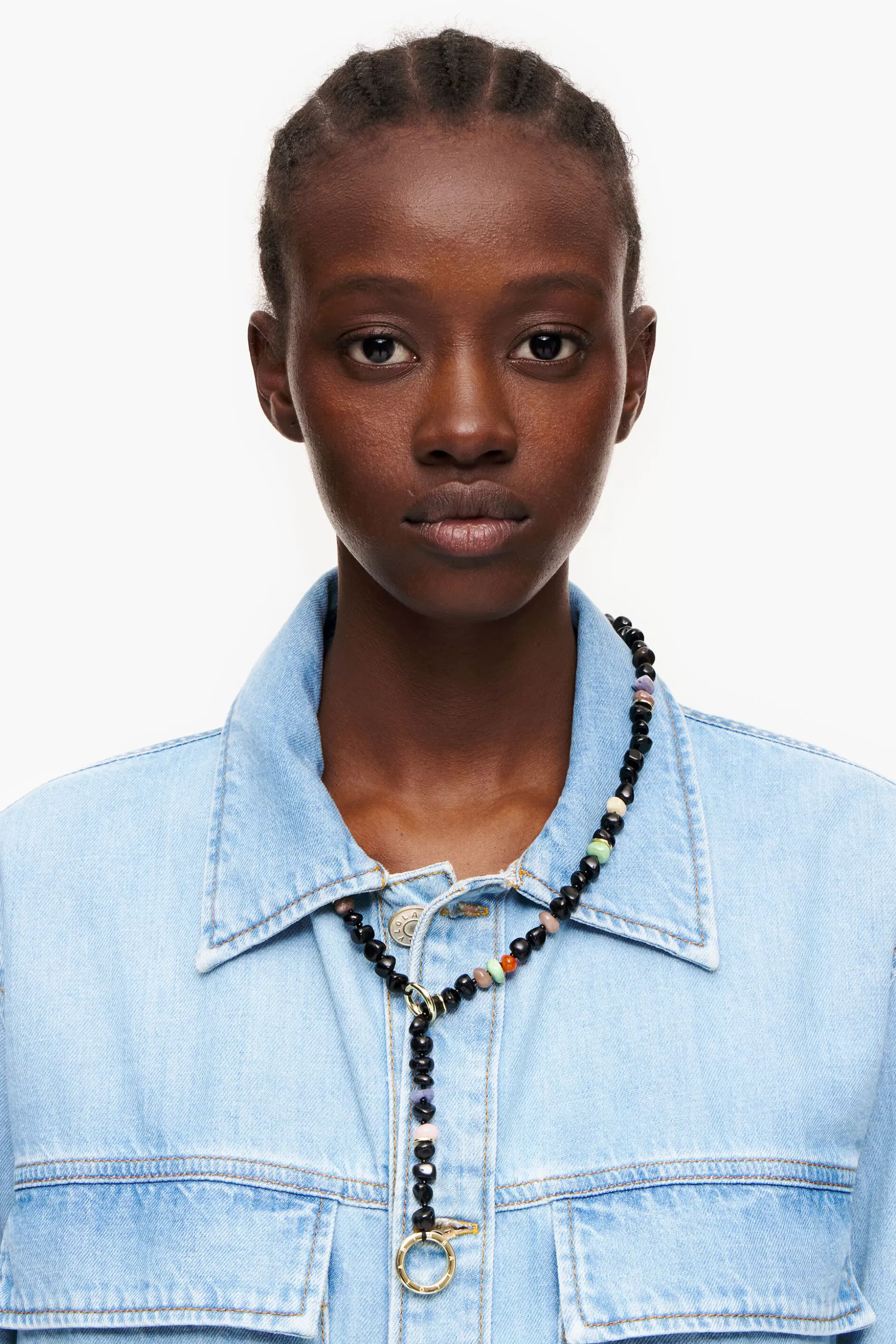 Shop BIMBA Y LOLA Colar Comprido Pedras Preto Black