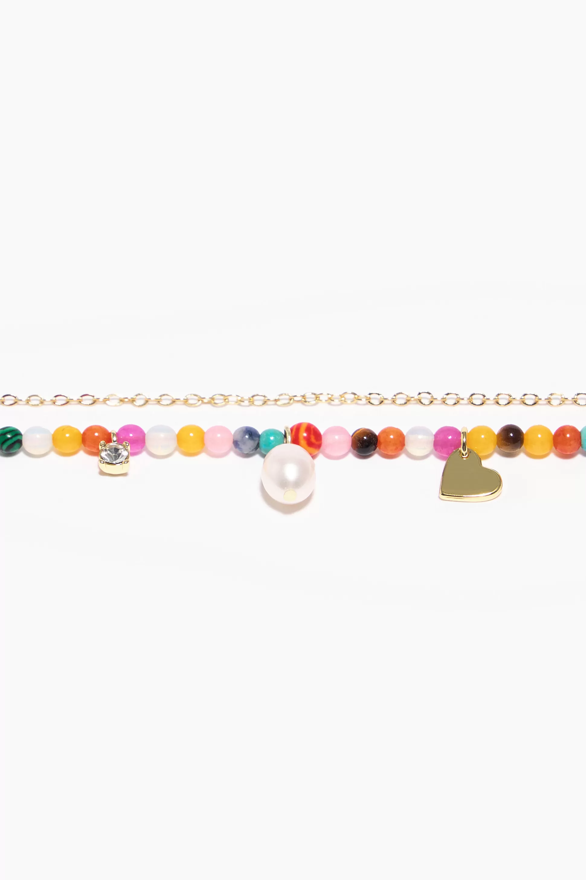 Hot BIMBA Y LOLA Colar Pedras E Corrente Multicolorida Blue