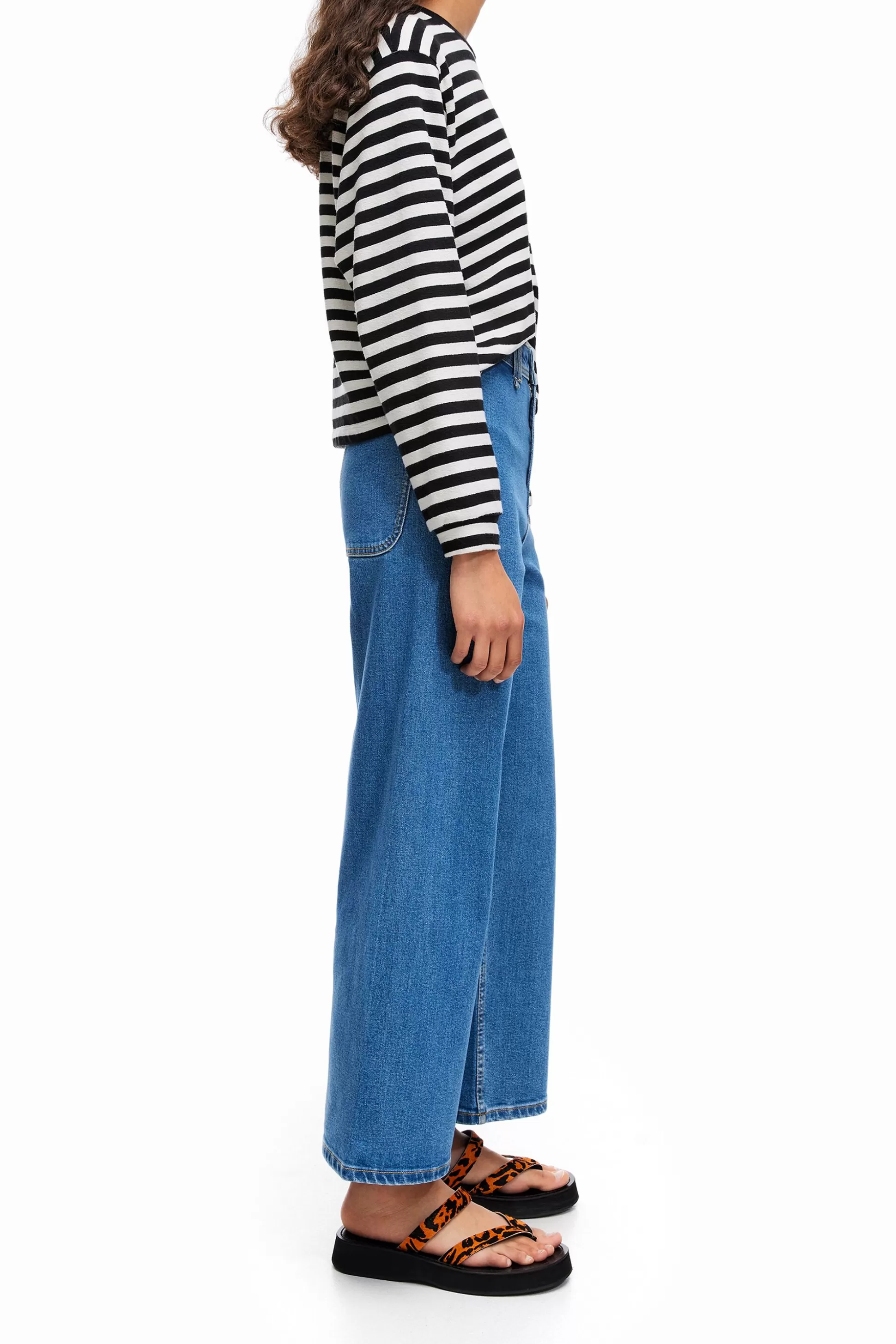 Online BIMBA Y LOLA Culotte - Jeans Altas Azuis Denim Blue