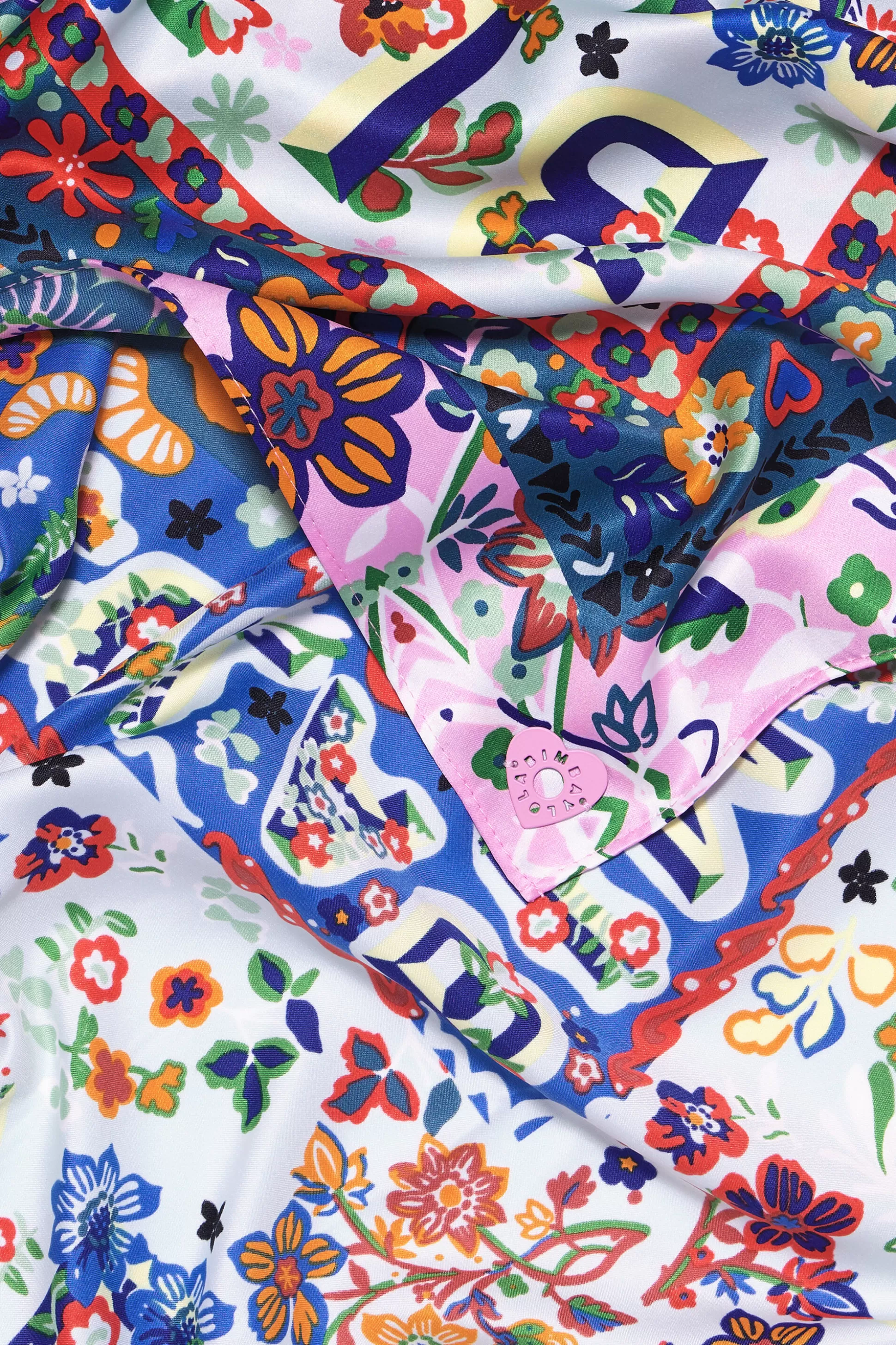 New BIMBA Y LOLA Lenco Flores E Logos Agua Light Aqua
