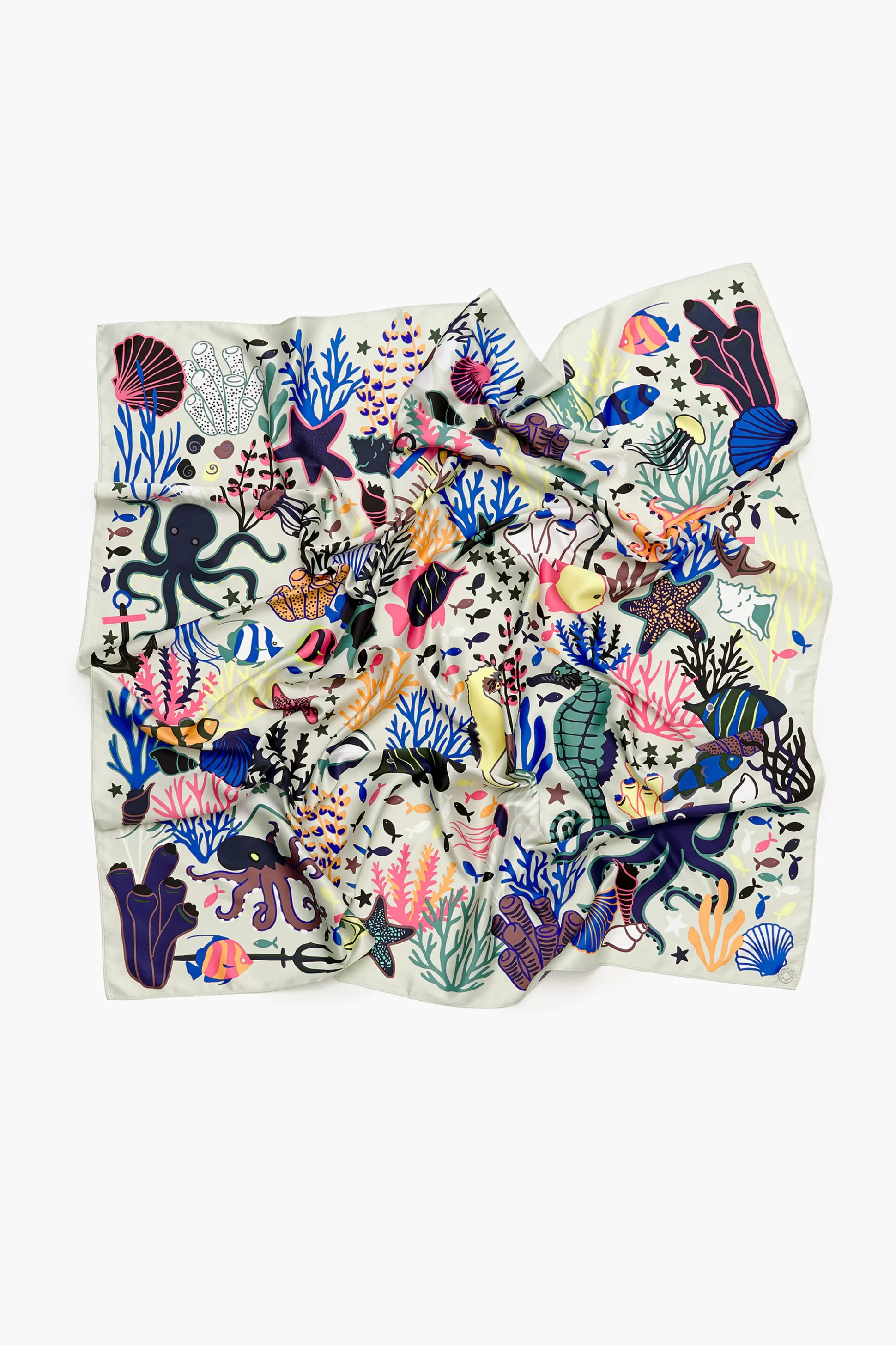 Discount BIMBA Y LOLA Lenco Fundo Motivos Marinhos Verde Light Green