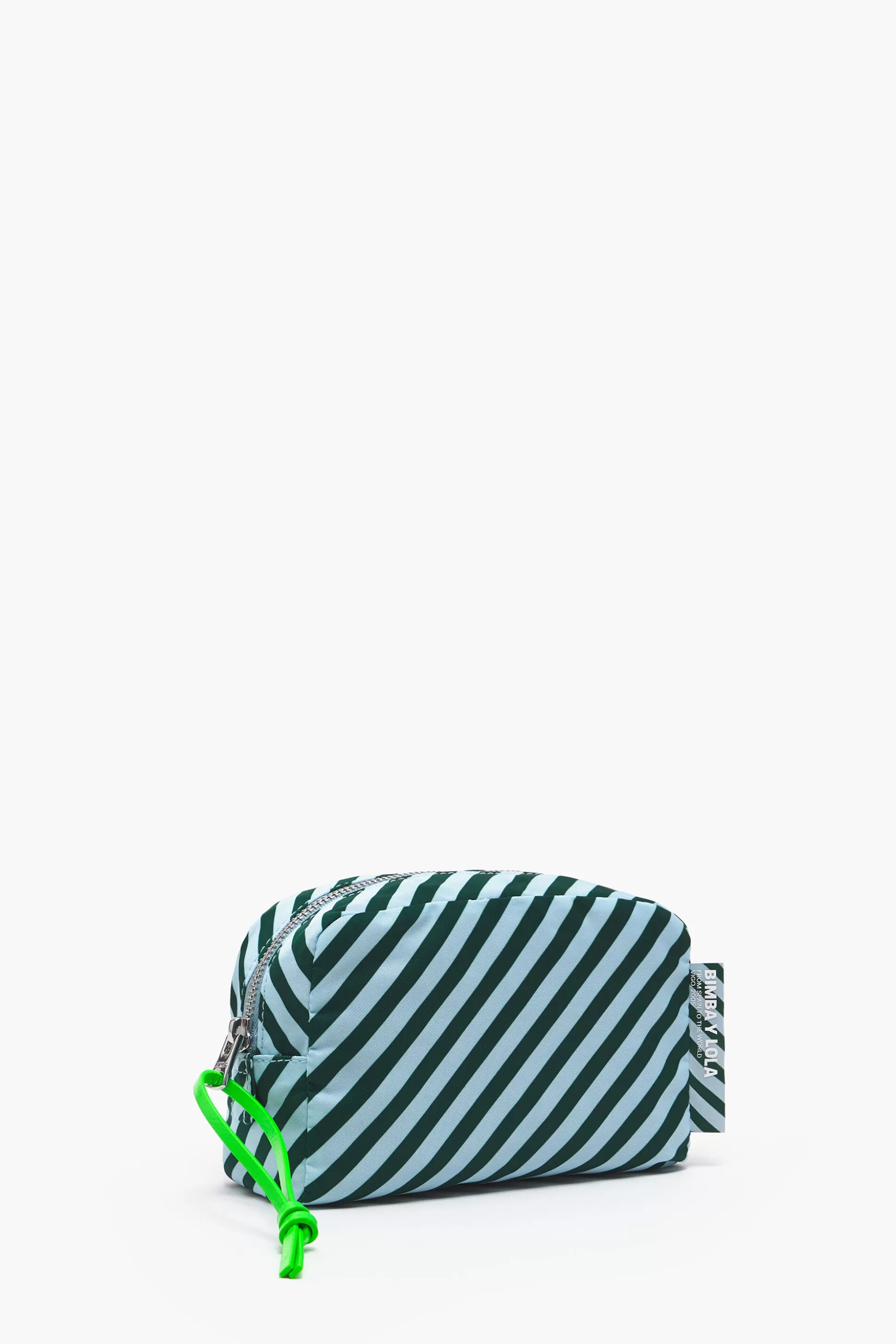 Online BIMBA Y LOLA Necessaire Retangular M Riscas Verde Stripes Green