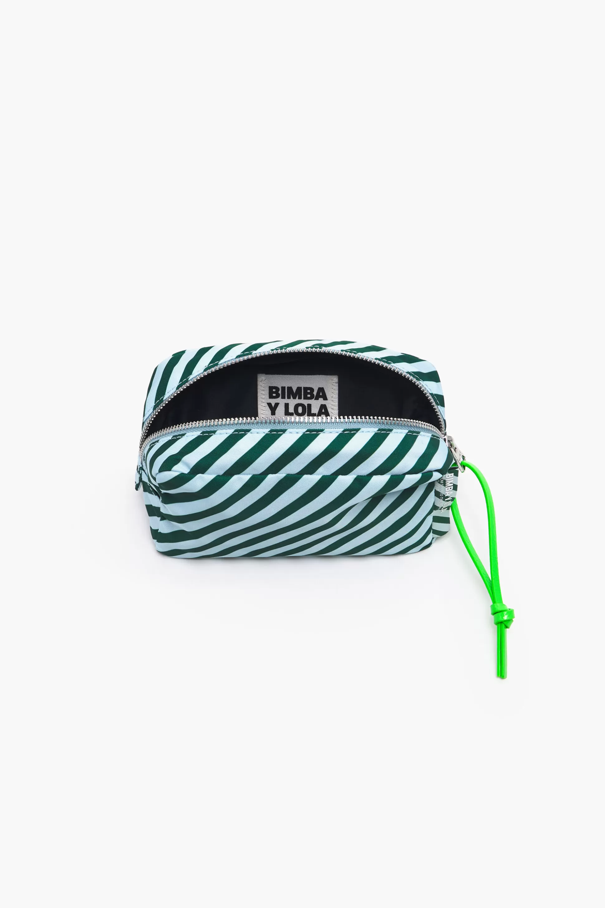 Online BIMBA Y LOLA Necessaire Retangular M Riscas Verde Stripes Green