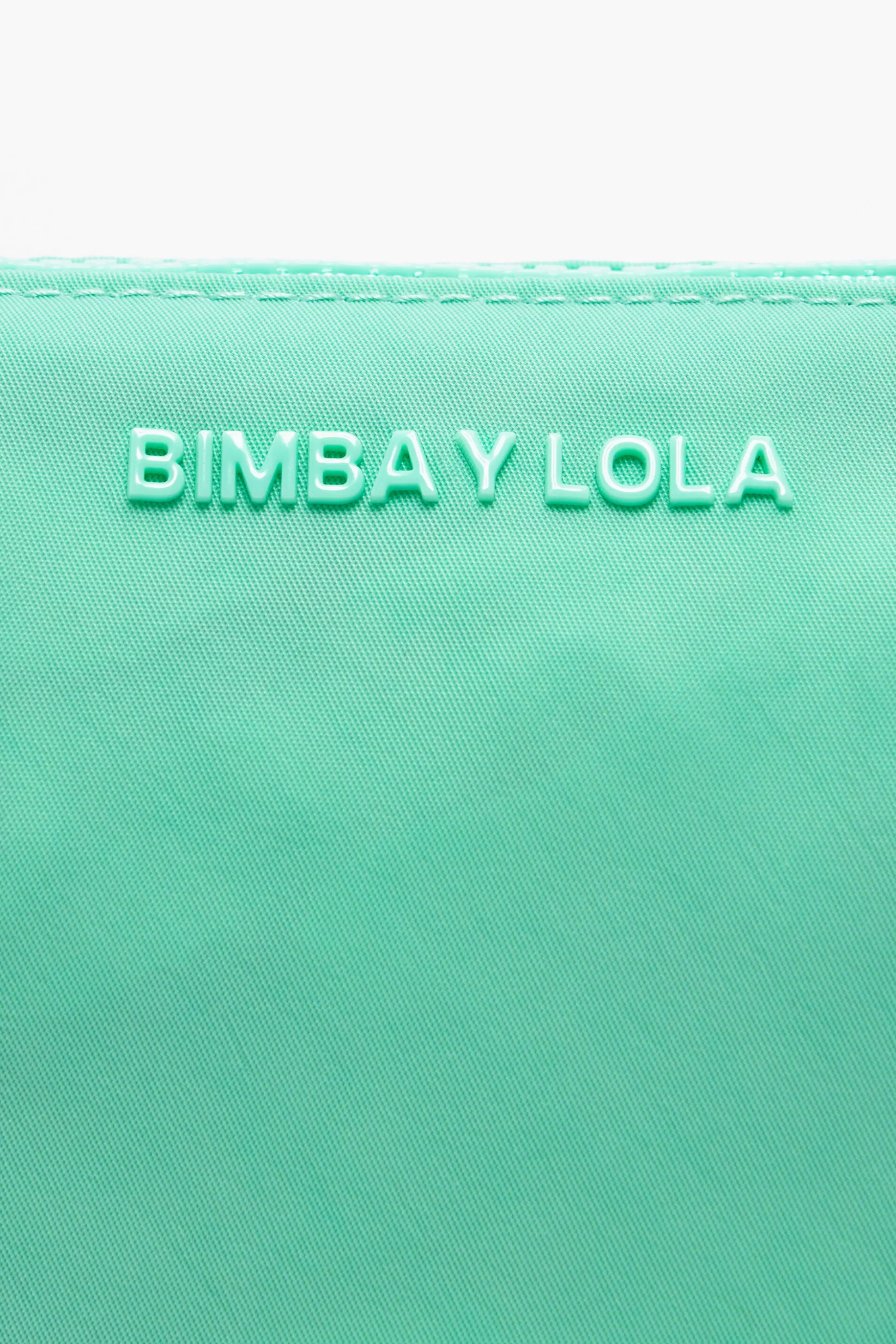 New BIMBA Y LOLA Necessaire Trapezio S Nylon Verde-Agua Lake Green
