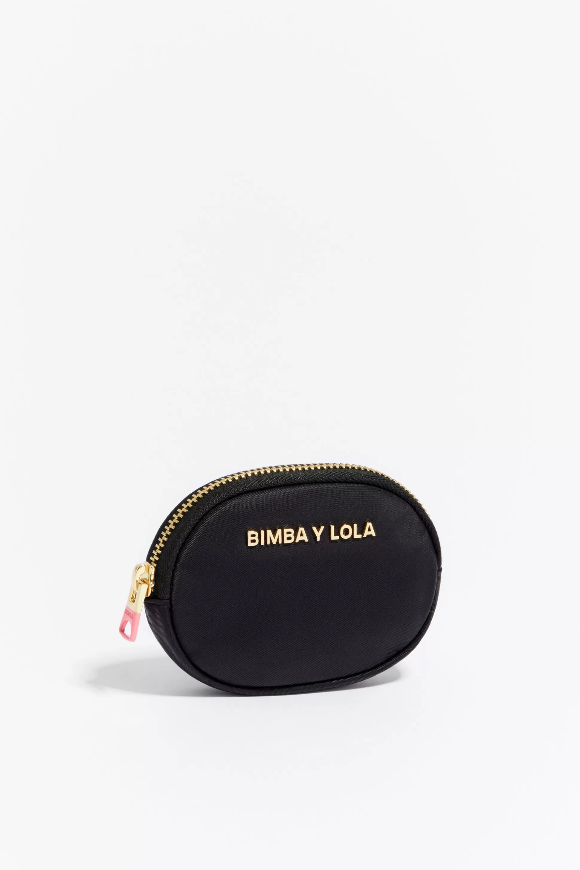 New BIMBA Y LOLA Porta-Moedas Oval Nylon Preto Black