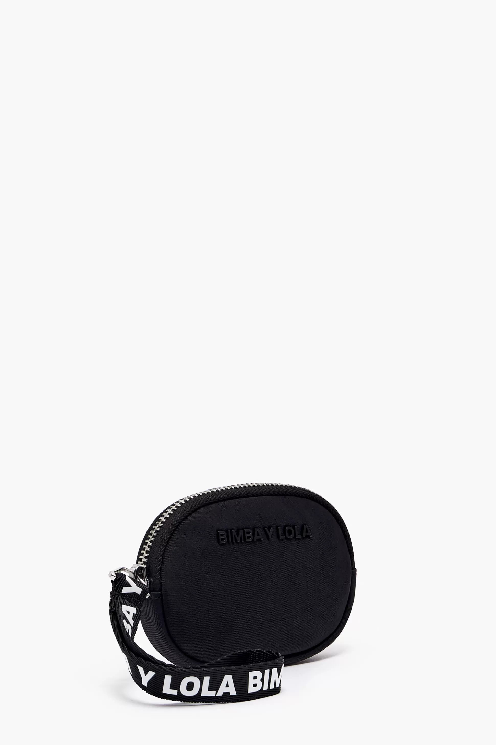 New BIMBA Y LOLA Porta-Moedas Oval Nylon Preto Black