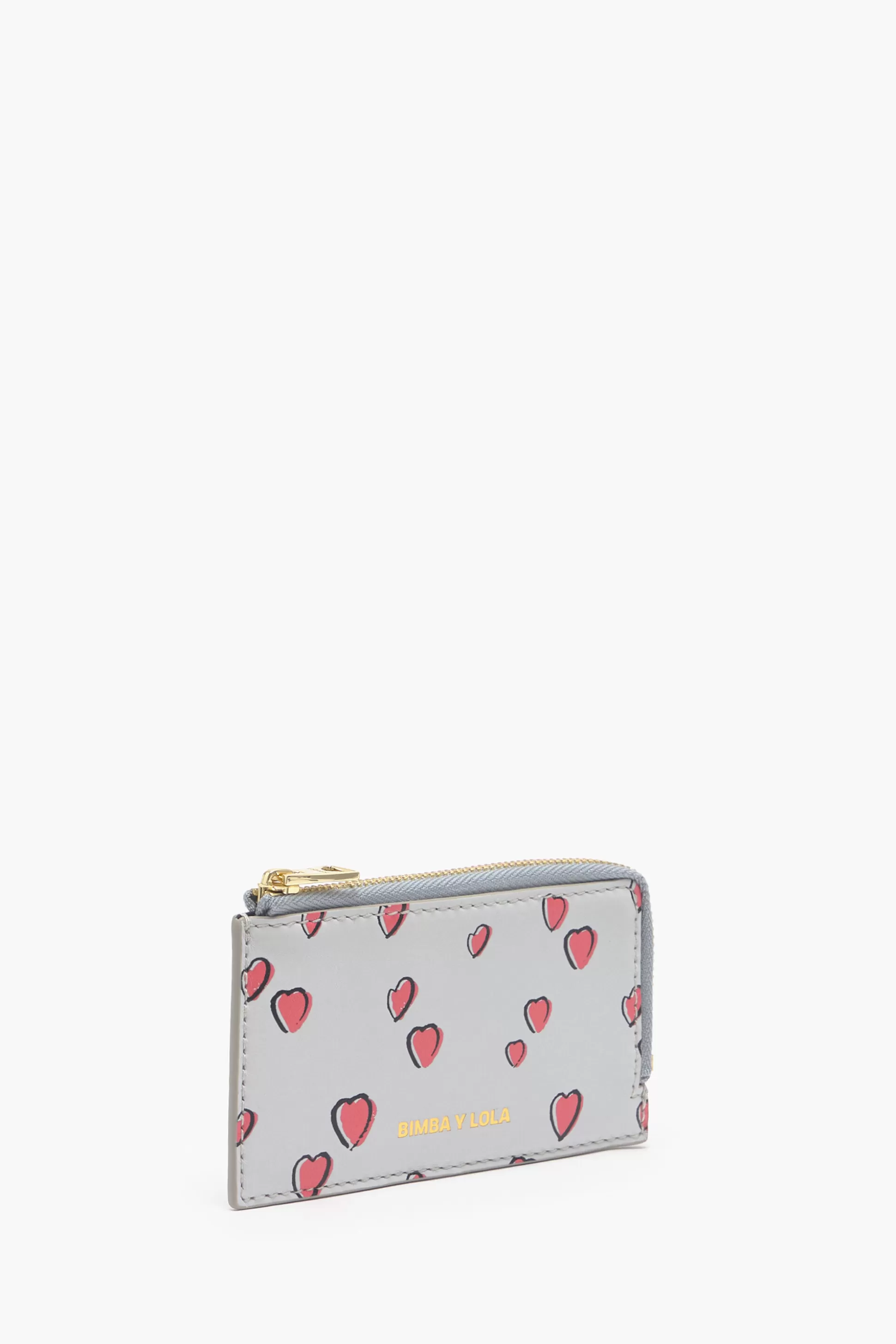Outlet BIMBA Y LOLA Porta-Moedas Retangular Pele Print Small Hearts Cinzento Small Hearts Light Grey