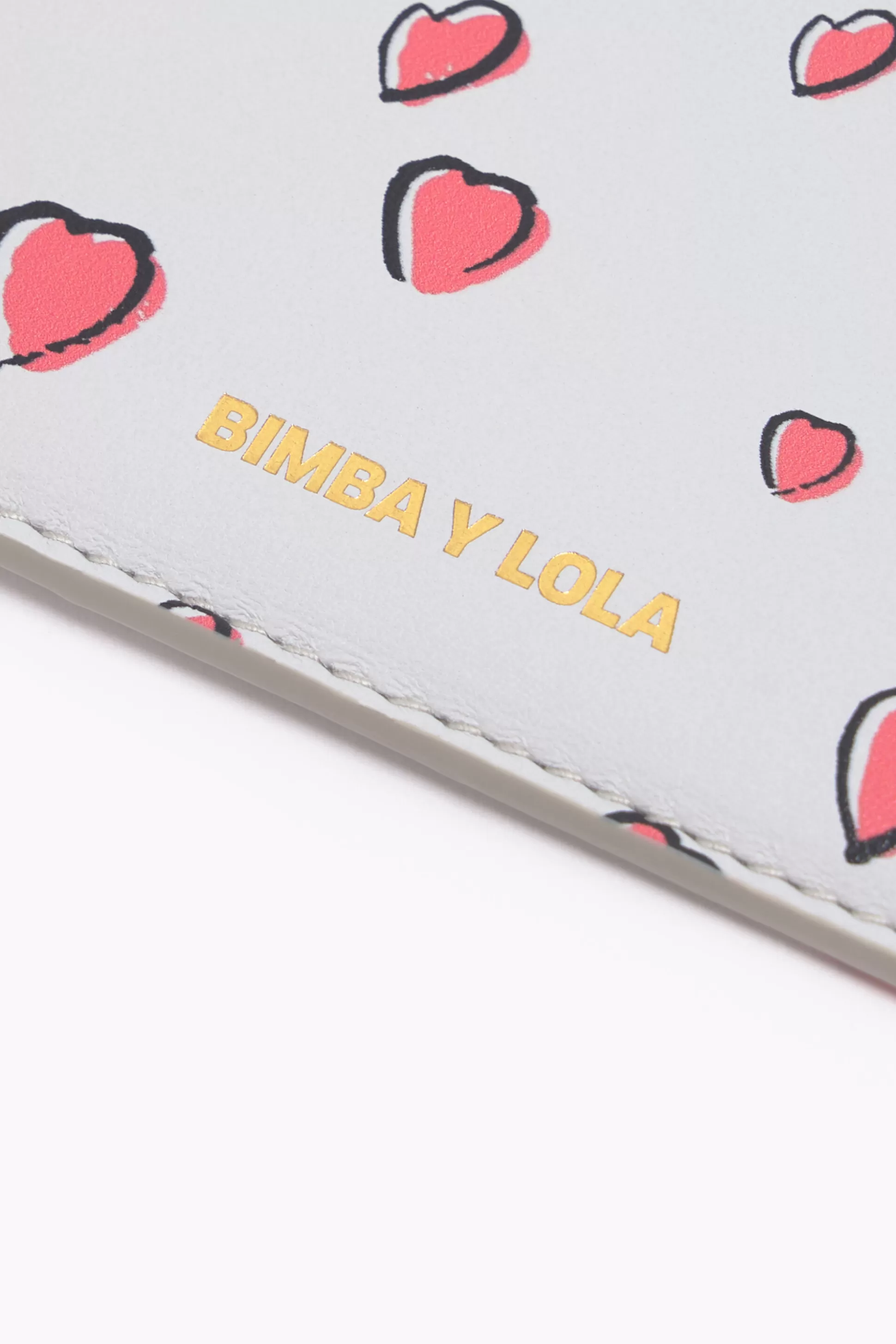Outlet BIMBA Y LOLA Porta-Moedas Retangular Pele Print Small Hearts Cinzento Small Hearts Light Grey