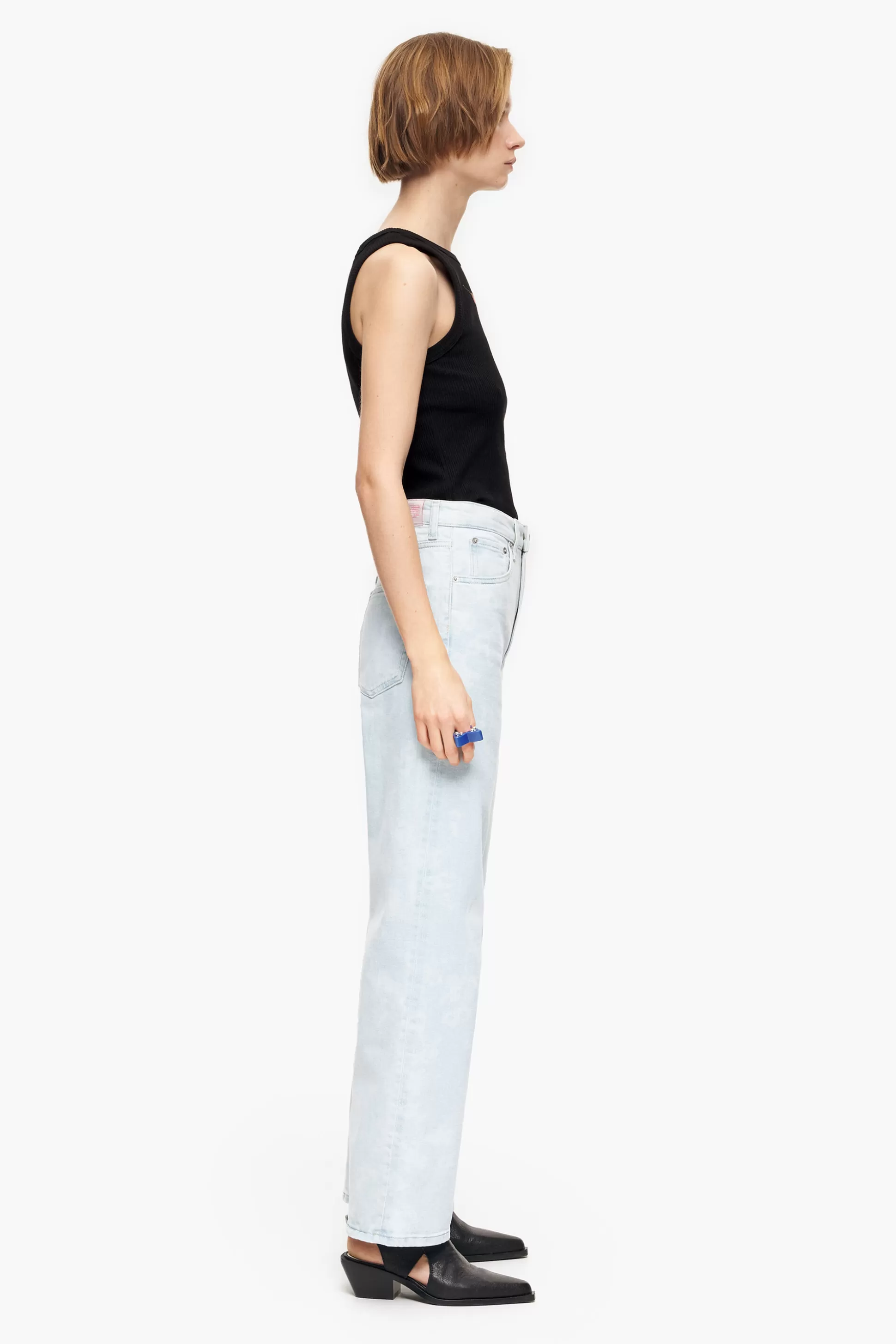Online BIMBA Y LOLA Straight Cropped - Jeans Retas Printazuis Camouflage Panda
