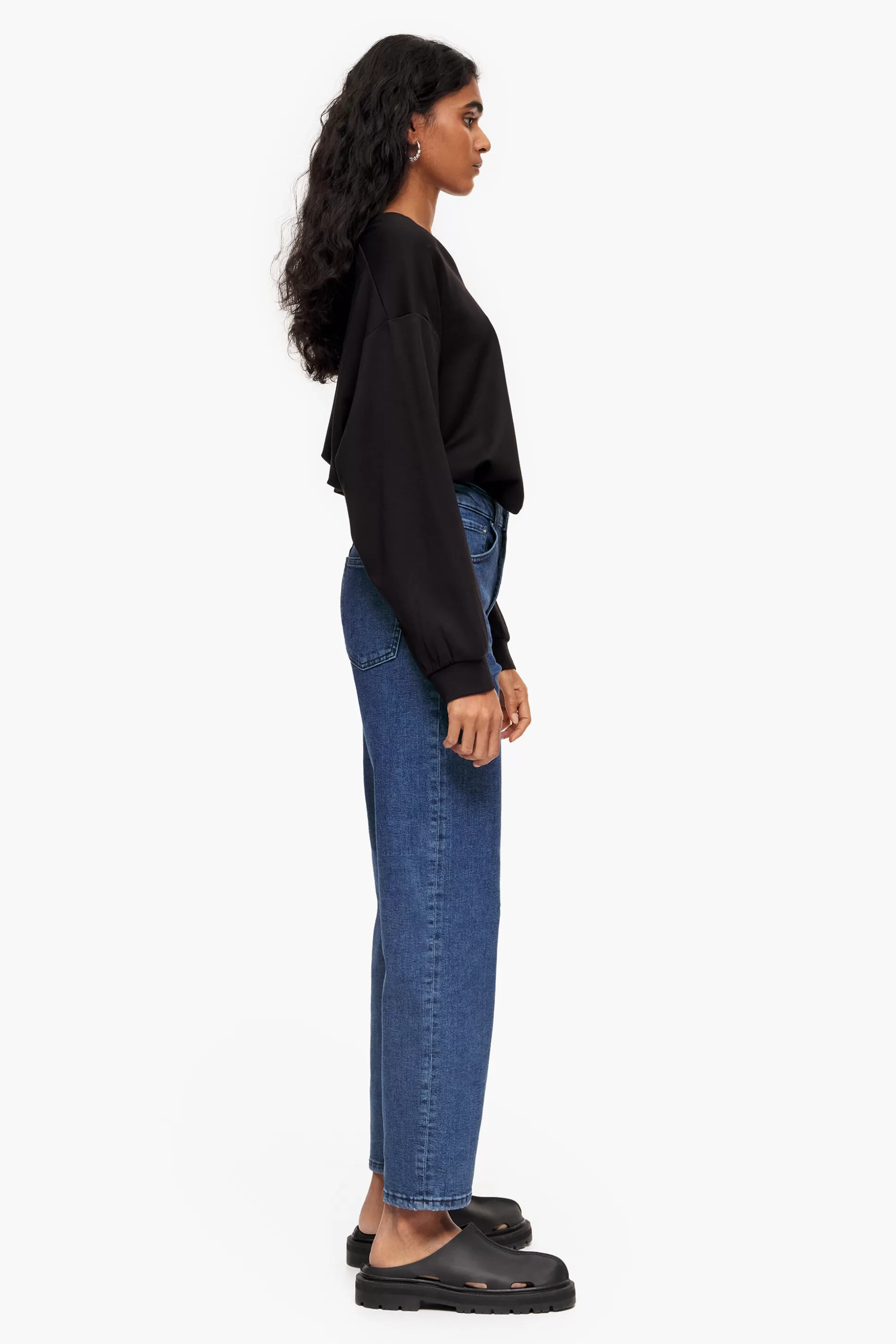 Flash Sale BIMBA Y LOLA Straight Cropped- Jeans Retos Azuis Escuros Dark Blue