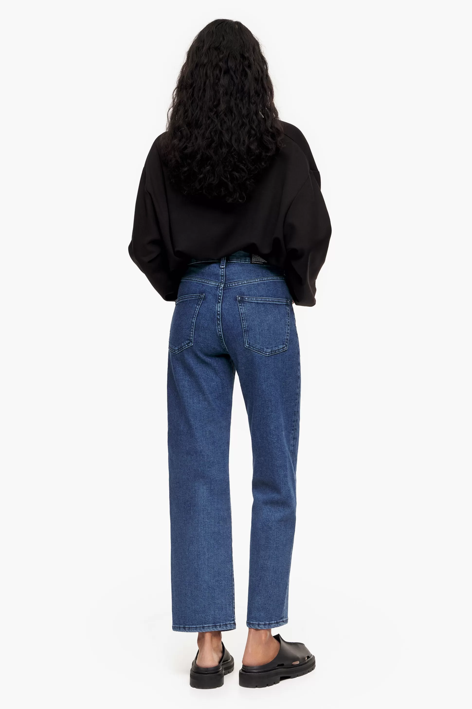 Flash Sale BIMBA Y LOLA Straight Cropped- Jeans Retos Azuis Escuros Dark Blue