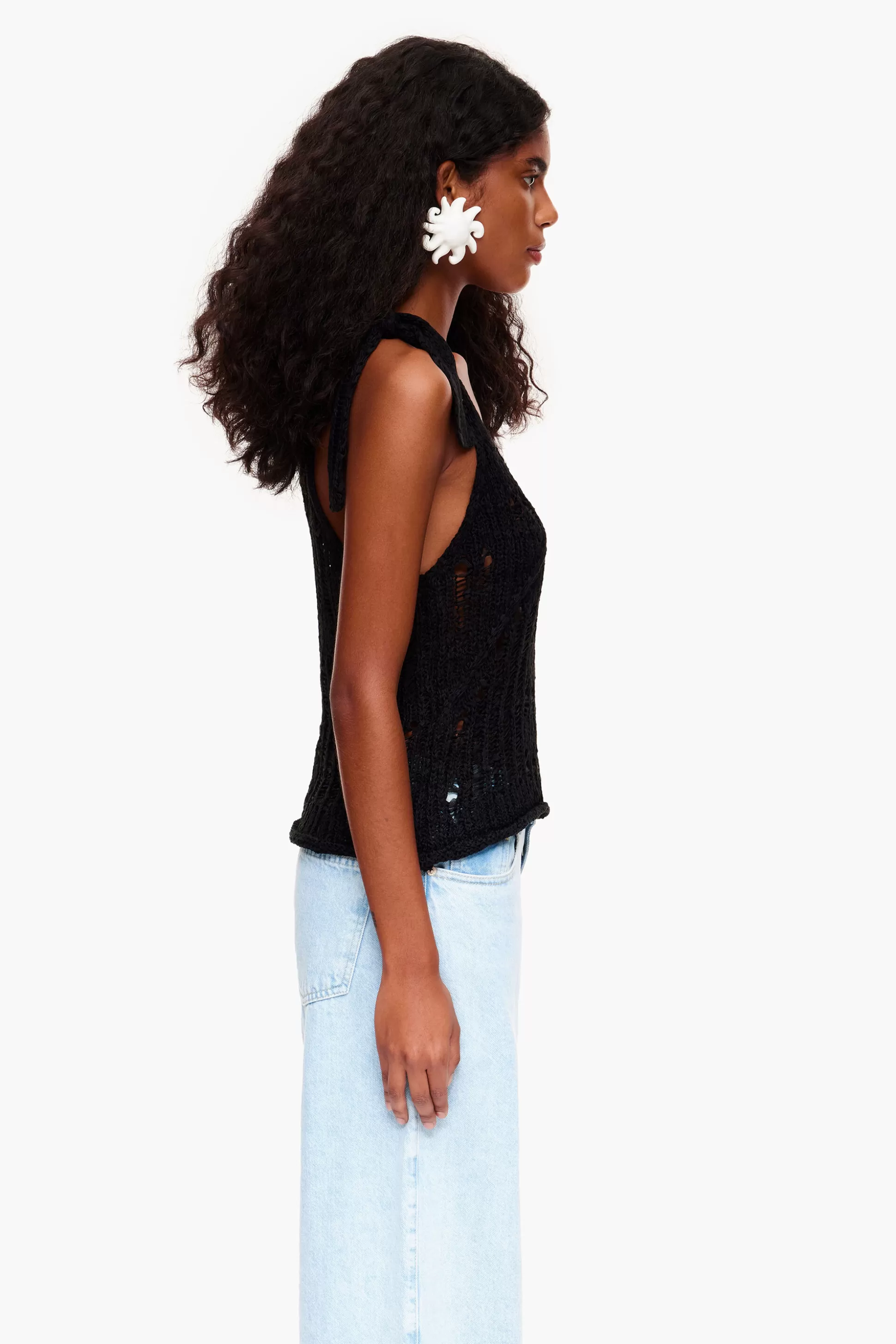 Outlet BIMBA Y LOLA Top Crochet Preto Black