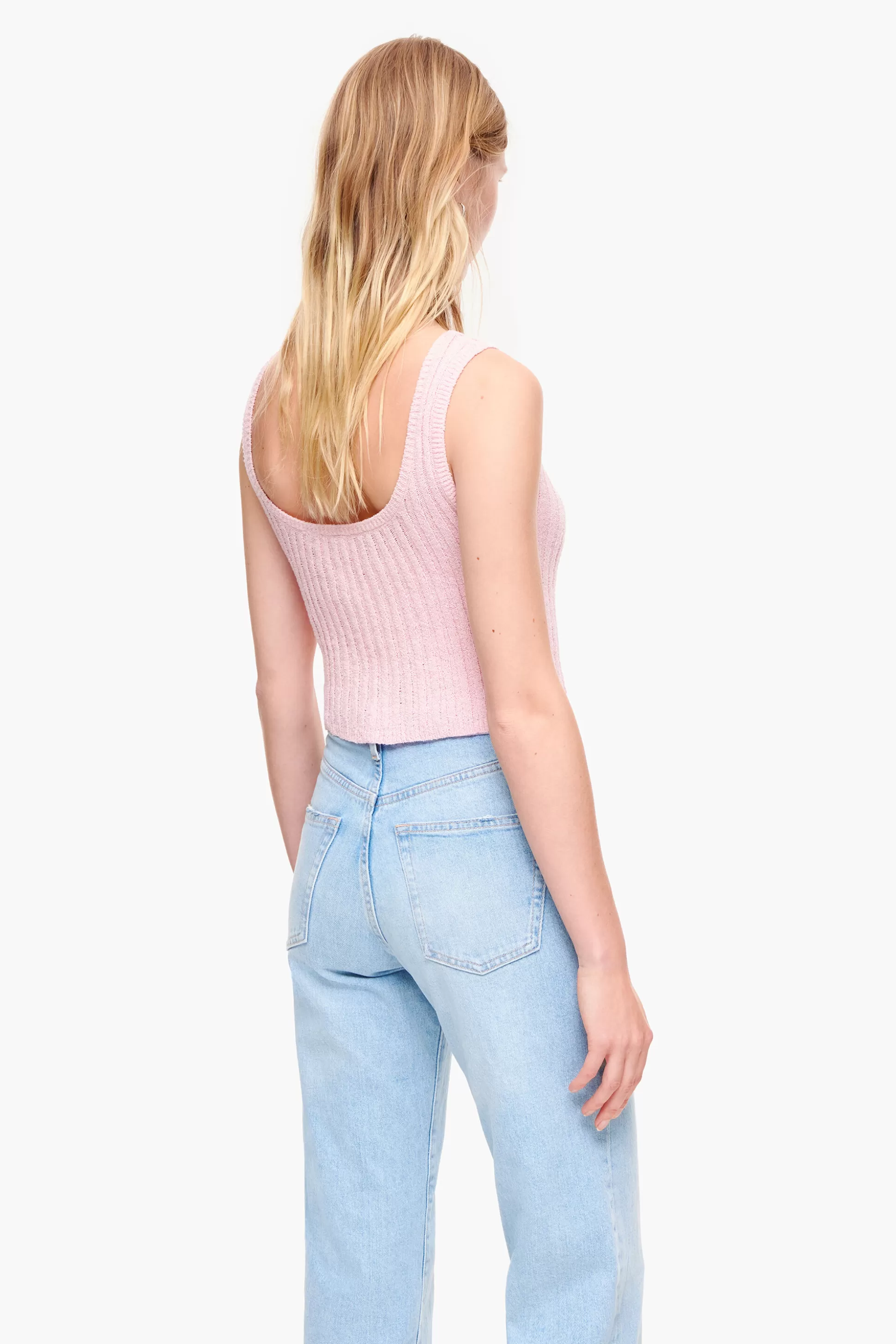 Online BIMBA Y LOLA Top Justo Canelado Rosa Light Pink