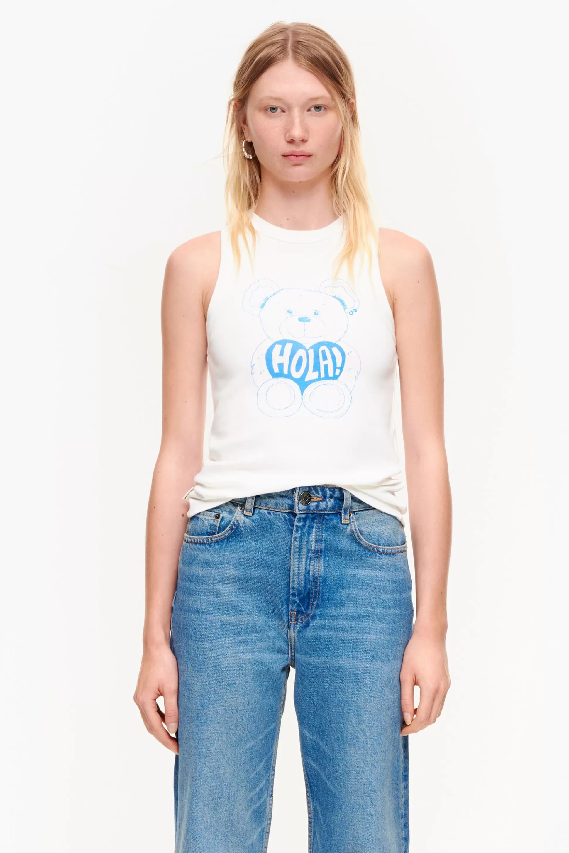 Sale BIMBA Y LOLA Top Logo Urso Marfim Ivory