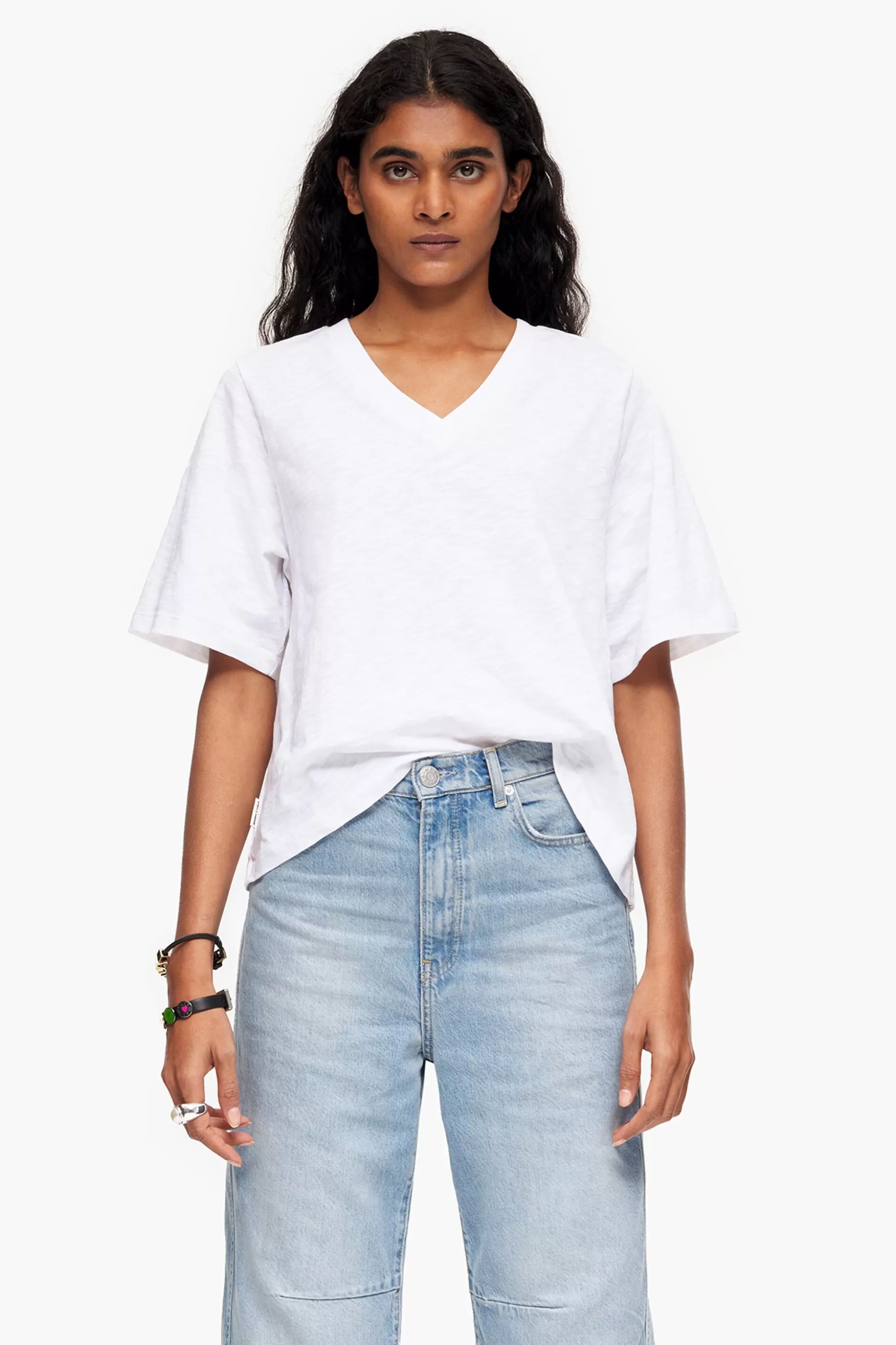 Hot BIMBA Y LOLA T-Shirt Evase Algodao Branca White