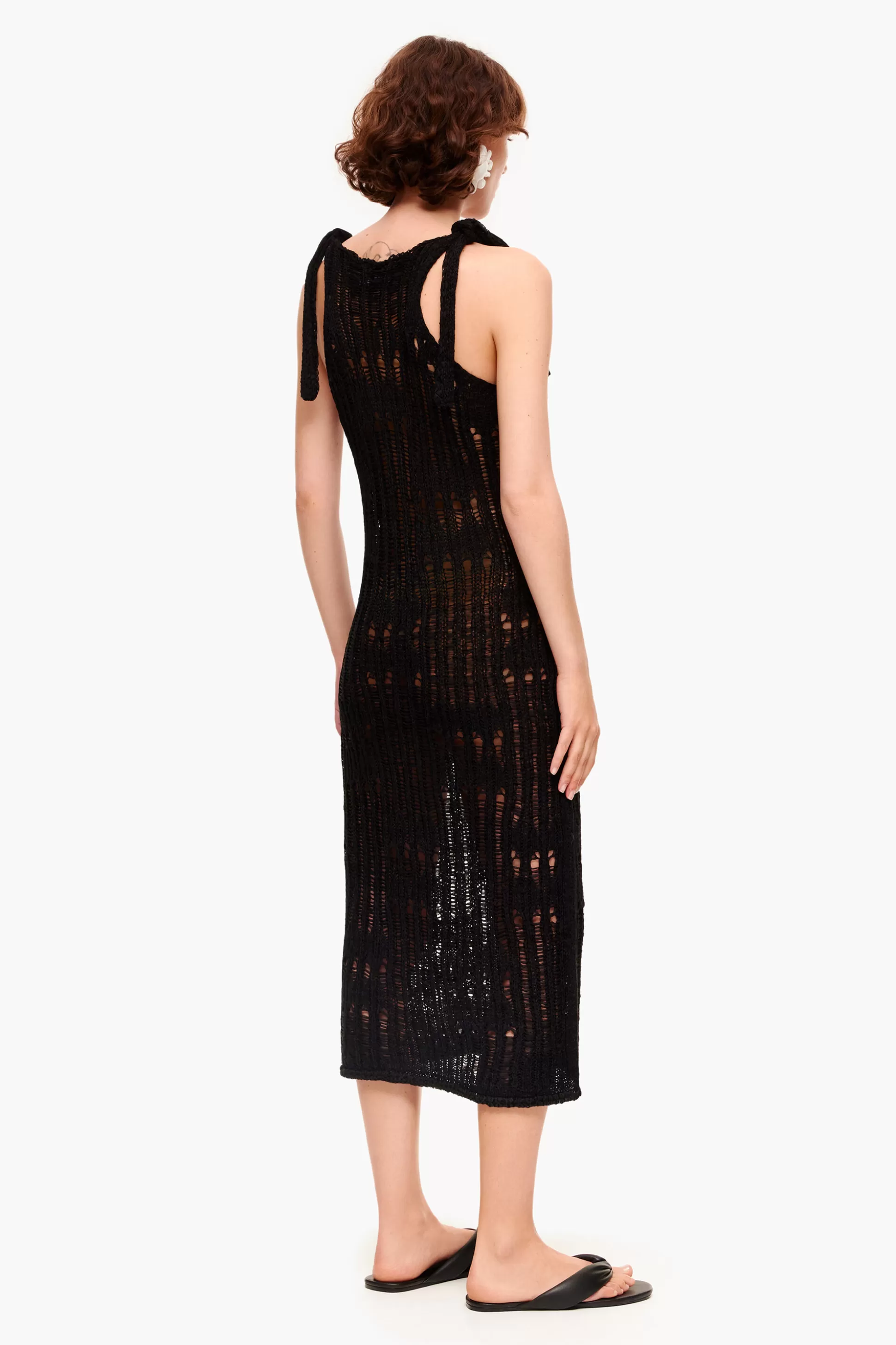 Shop BIMBA Y LOLA Vestido Comprido Crochet Preto Black
