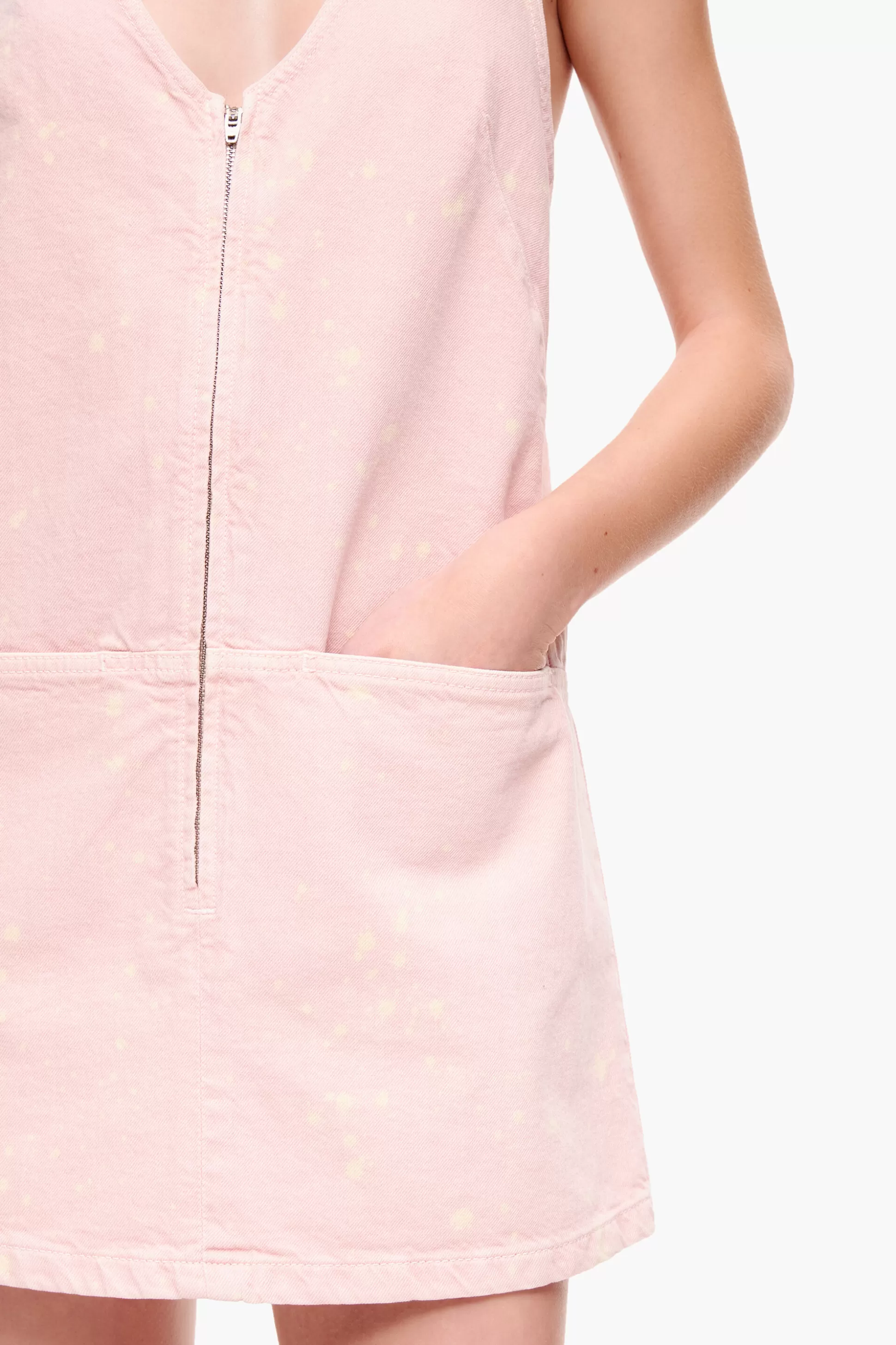 Sale BIMBA Y LOLA Vestido De Ganga Curto Rosa-Claro Light Pink