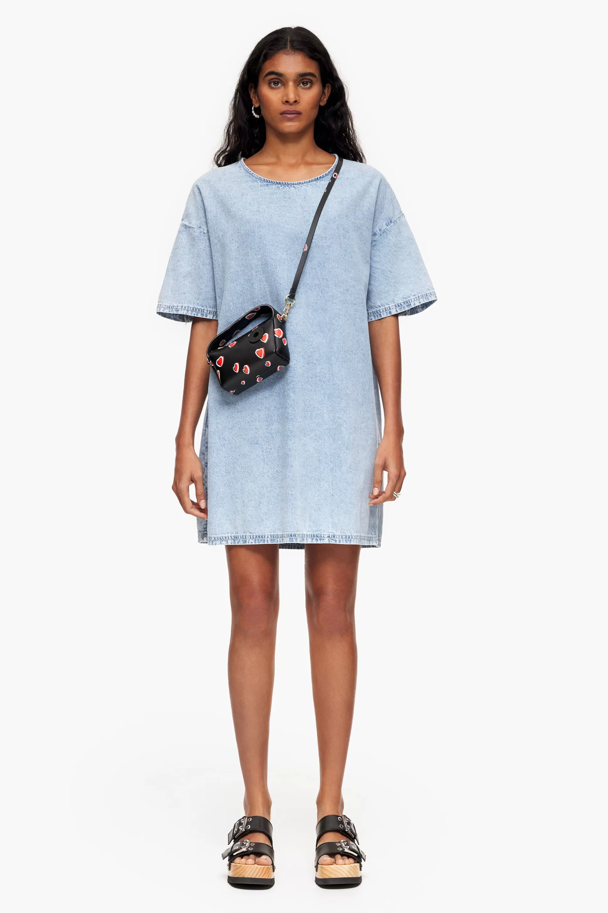 Shop BIMBA Y LOLA Vestido Denim Mini Azul Light Blue