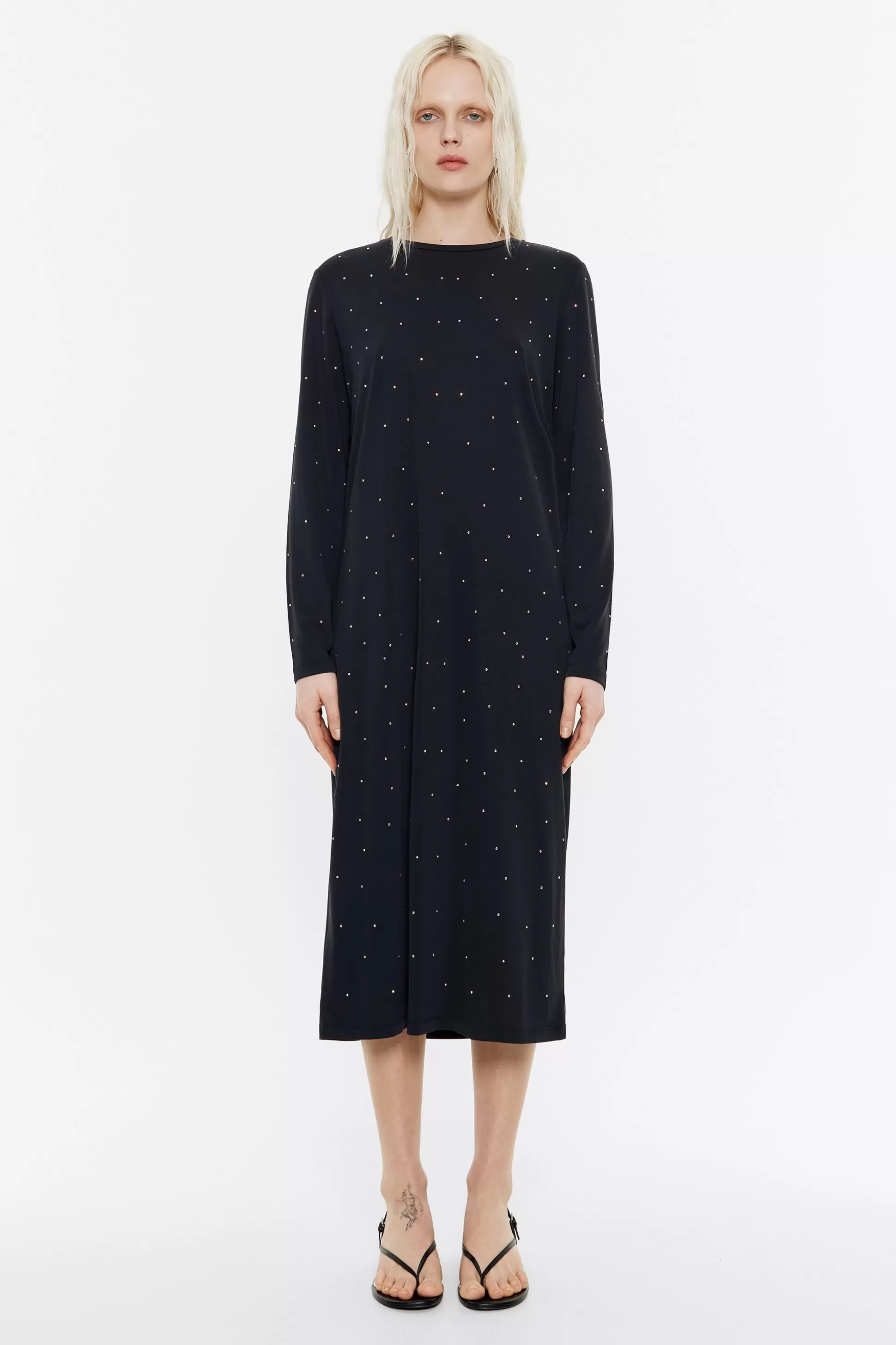 Hot BIMBA Y LOLA Vestido Fluido Com Brilho De Antracite Anthracite