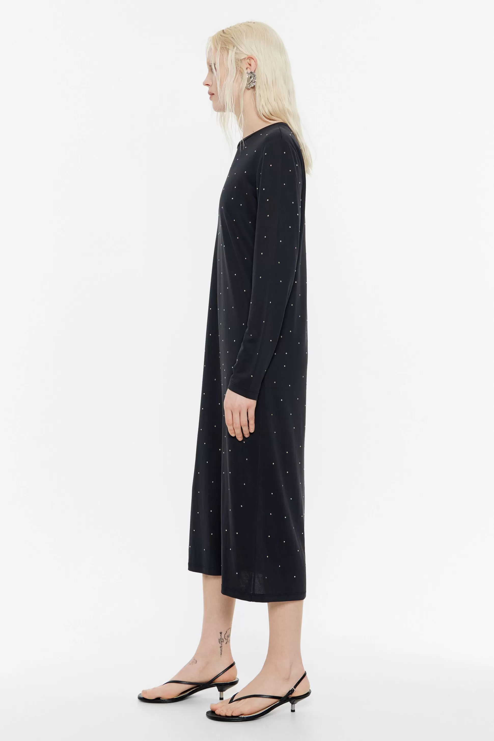 Hot BIMBA Y LOLA Vestido Fluido Com Brilho De Antracite Anthracite