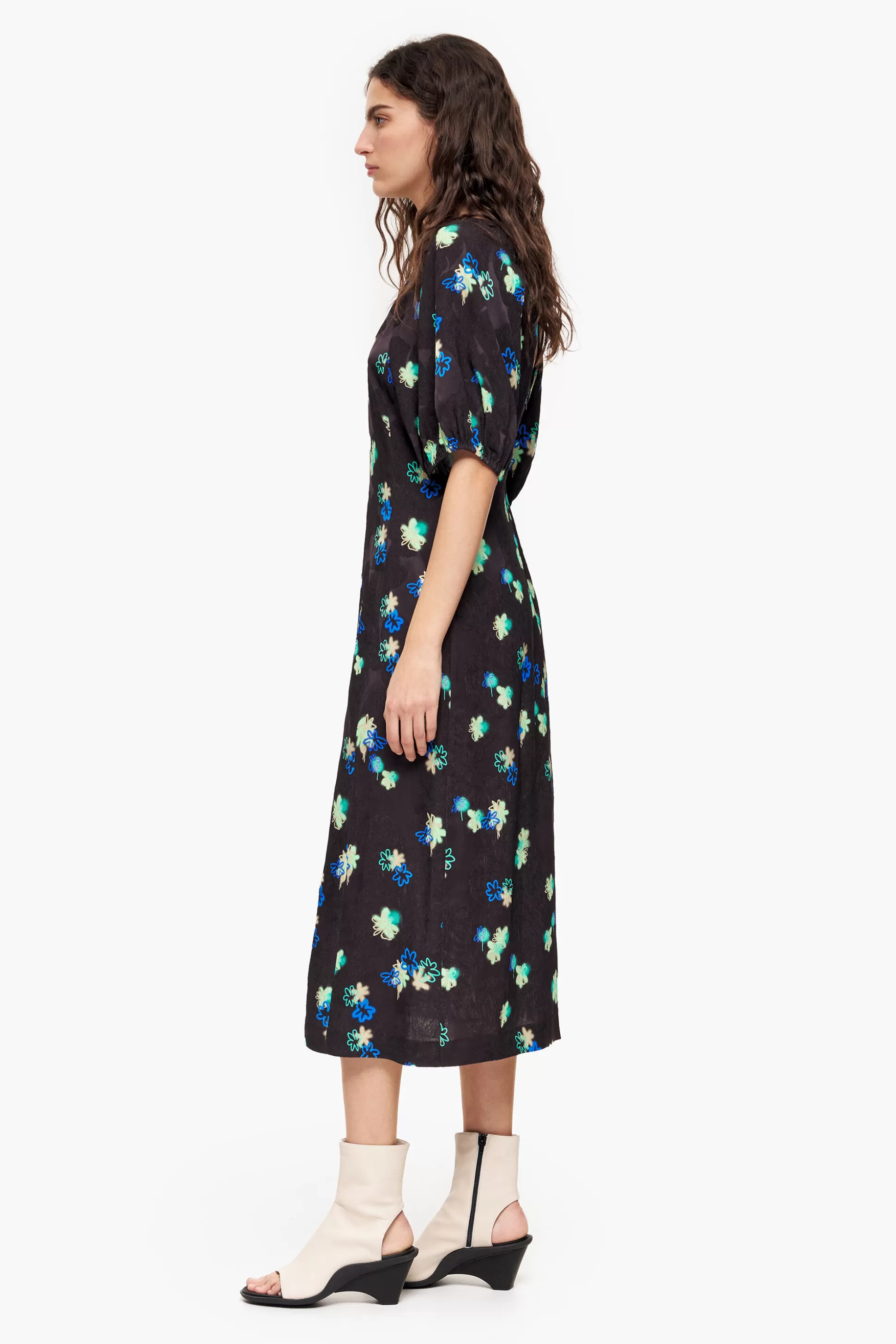 Flash Sale BIMBA Y LOLA Vestido Fluido Print Spray Flowers Spray Flowers Dark Grey